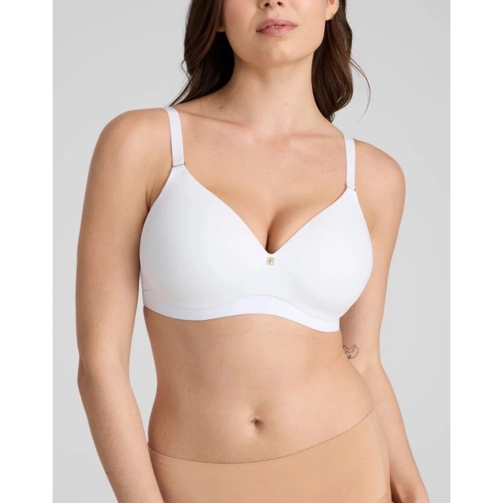 Honeylove Cloud Embrace Wireless Contour Bra 38D Ivory Comfort Support T Shirt